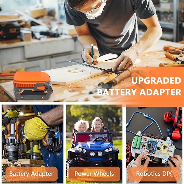XJ-2 st Power Wheels-adapter for 18V batteridokk strømkontakt for DIY RC lekebil lastebil A