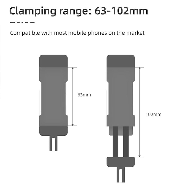 XJ-For Pocket 3 Etupuhelinpidike Klipsi Kädessä Pidettävä Laajennussovitin Monitoiminen Kätevä Lisävaruste