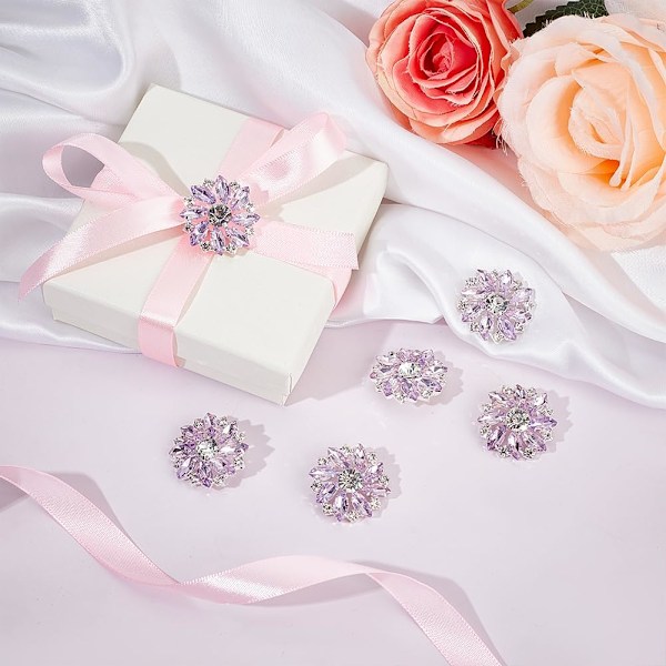 XJ-10 stk 28 mm Blomst Rhinestone Shank Knapper Krystall Sy På Knapper med 1 Hull og Flat Bakside, Rhinestone Snøfnugg Metallknapper