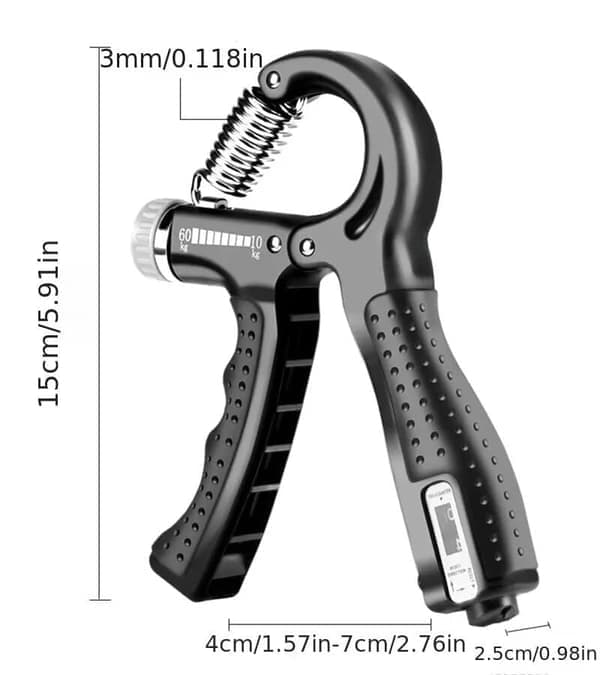 Handheld Grip Trainer - Grip Trainer with Counter - Adjustable Resistance 5-60 kg