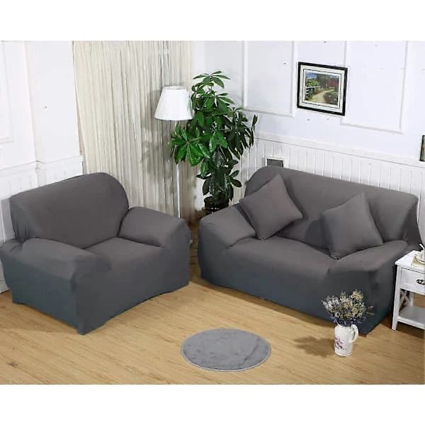 Sofaovertræk Stretch Elastisk Sofaovertræk i Forskellige Størrelser og Farver (3-personers til Sofalængde 190-230 cm, Grå)