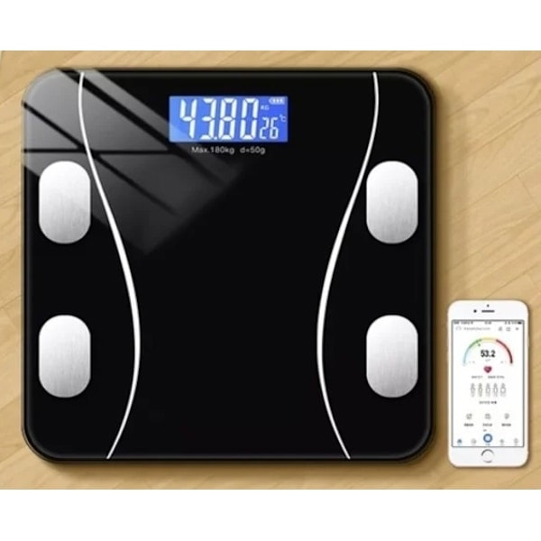 Smart Bathroom Scale with Body Analysis Black 1000