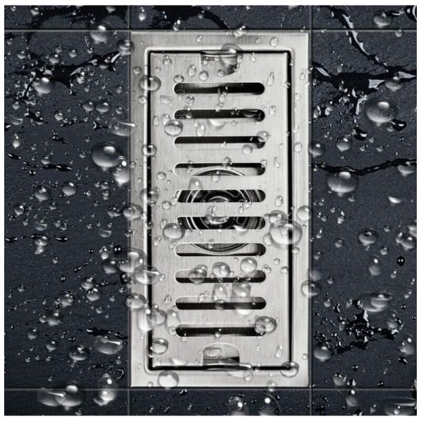 XJ-BF Duschbrunn 20*10cm Rektangulär Golvbrunn Silver Golvbrunn med Rostfritt Nät Lämplig för Toalett Badrum Kök Balkong