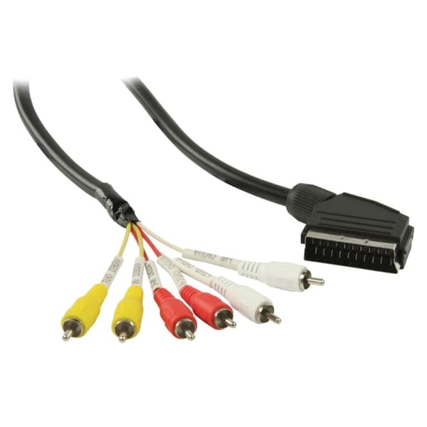 XJ-SCART-kaapeli SCART uros - 6x RCA uros 2.00 m Musta