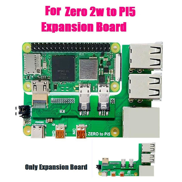 XJ-For Zero 2w Till Pi5 Expansionskort Zero Till Pi5 Gränssnittsadapter Zero Usb Hub Rj45 Hatt