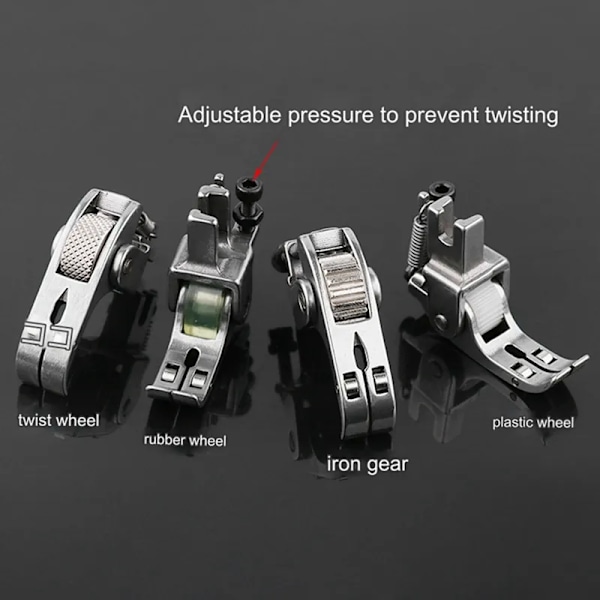 Tre Hjul Tykk Rulle Presserfot For Industriell Symaskin Multifunksjonell Hjul Presserfot