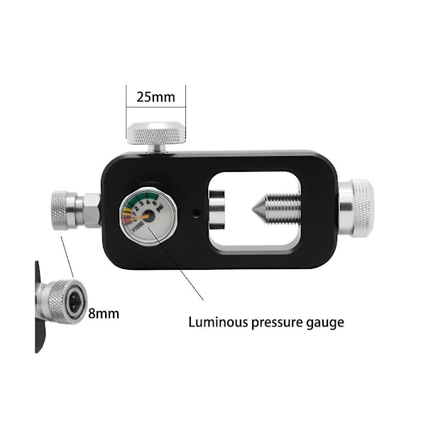 Scuba Diving Tank Refill Adapter med 5000psi Trykmåler Dykning Iltcylinder Refill Adapter