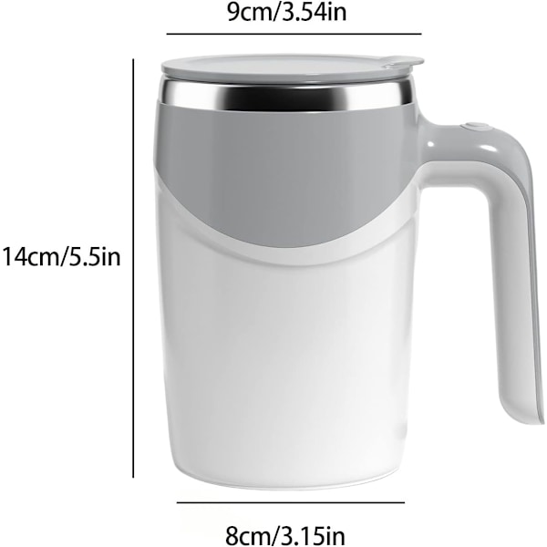 XJ-Oppladbar selvomrørende kopp, selvomrørende kaffekopp automatisk magnetisk omrøring kaffekopp selvblandende kaffekopp roterende