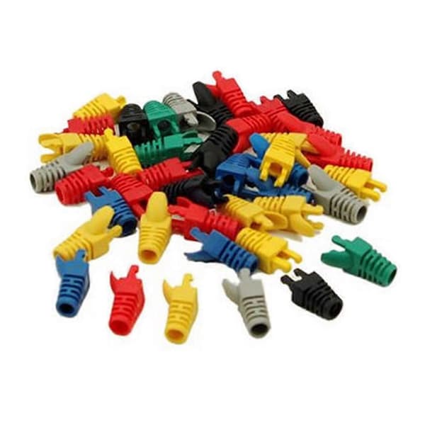 Cat6 Cat5 Strain Relief Boots, RJ45 Connector Protector Modular Network Plug Cover Cable Plug - 10/50 Pcs Yellow