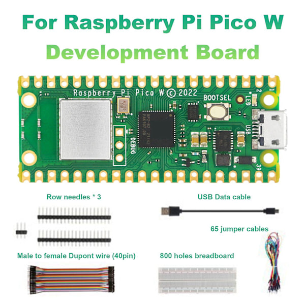XJ-For Pico W Utvecklingskort Utökat Jumper Kit Trådlöst Wifi Rp2040 Mikrokontroller Utveckling B