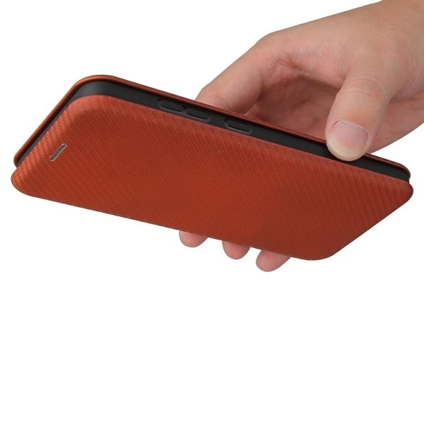 SQBB Deksel for Samsung Galaxy A52s 5g Karbonfiberdeksel Folio Flip Beskyttende Magnetisk Omslag Etui Coque Brun ingen