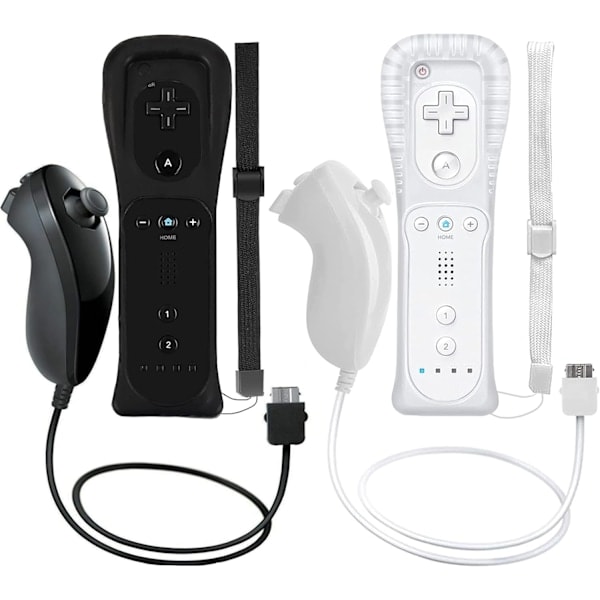2-pak trådløs controller og Nunchuck til Wii og Wii U konsol - WELLNGS