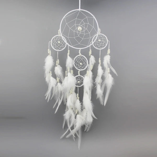 Dreamcatcher with Feathers White 60 x 15 cm