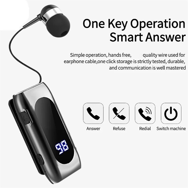 XJ-K55 Lavalier Infällbart Headset Bt5.2 Samtalspåminnelse Vibration Rörelseklämma Drivrutin Aurikulärt Headset