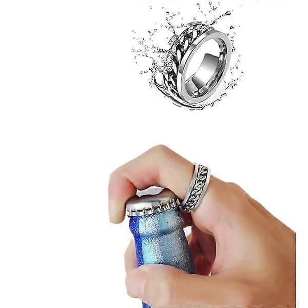 Antistressring med flasköppnare silver 20,7 mm Silver Silver S