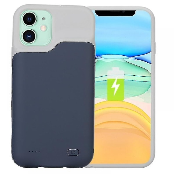 6500mAh Batteriladeetui for iPhone 12/12 Pro/12 Pro Max/12 Mini, Oppladbart Bærbart Eksternt Batterietui Blå