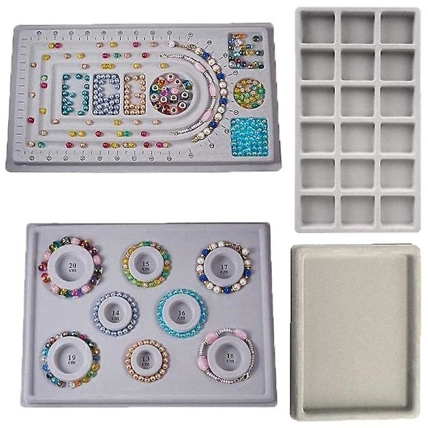 XJ-Perlebrett Armbånd Designbrett Flokket Perlebrett Halskjede Perlebrett Smykkeorganisator