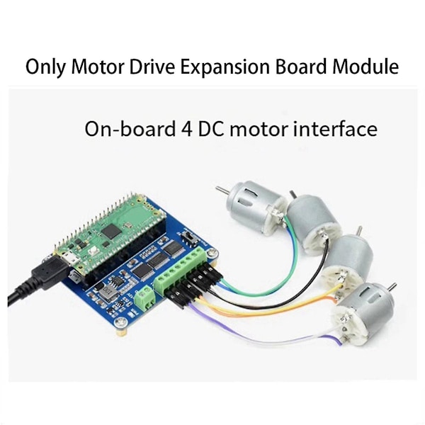 XJ-För Raspberry Pi Pico Expansionskort 4-vägs DC-motorgränssnitt/5V Reglerad/I2C-motordrivare