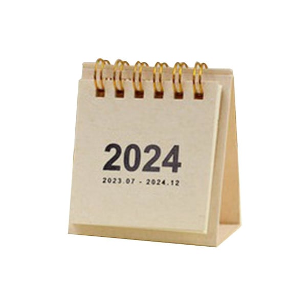 XJ-4st Mini Bordskalendrar Från Jan. 2024 - Dec. 2024 Fickkalender 6,5 x 7,5 cm (vit, Brun,
