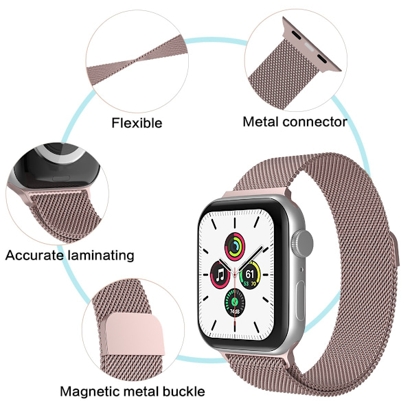 XJ-ColorPop Milanese Loop Metalliranneke Apple Watch 38/40/41 mm