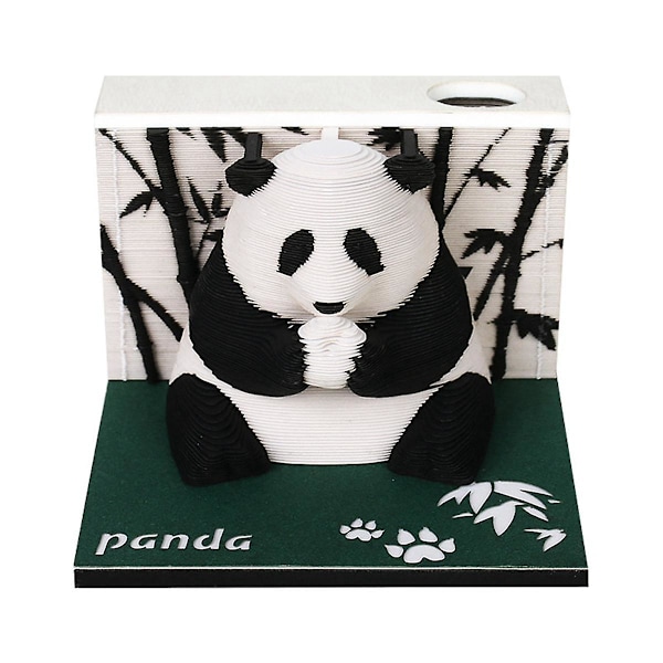 XJ-3d Papperskonstkalender 2024 Panda 3d Anteckningsblock 3d Memoblock Kawaii Klisterlappar Jul B