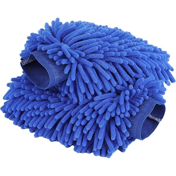 Chenille Mikrofiber Tvätthandske för Biltvätt Absorberande, 2-pack Chenille Rengöringshandskar, Biltvättshandskar Biltvättsvante, Bilrengöringskit ...