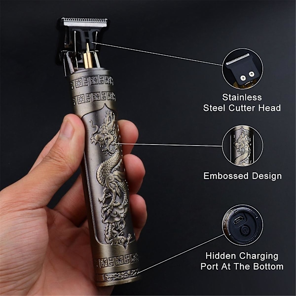 XJ-Hårklipning til mænd Genopladelig shaver Voksen Elektrisk Vintage Clipper Hjem USB-opladning Barberbutik A