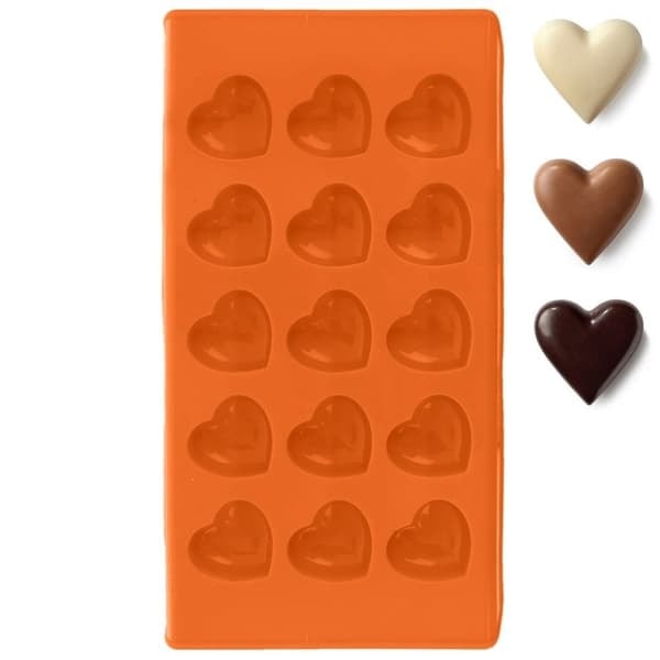 XJ-Orange Silikonform for Hjerteformede Praliner