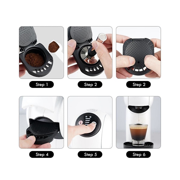 To-delt Sæt Adapter Til Genanvendelig Kan Genopfyldes Med Espresso Kaffe