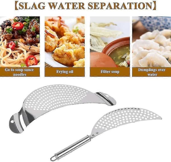 Stainless Steel Colander with Handle, 2 Pcs Stainless Steel Pasta Colander, Easy Draining, Durable