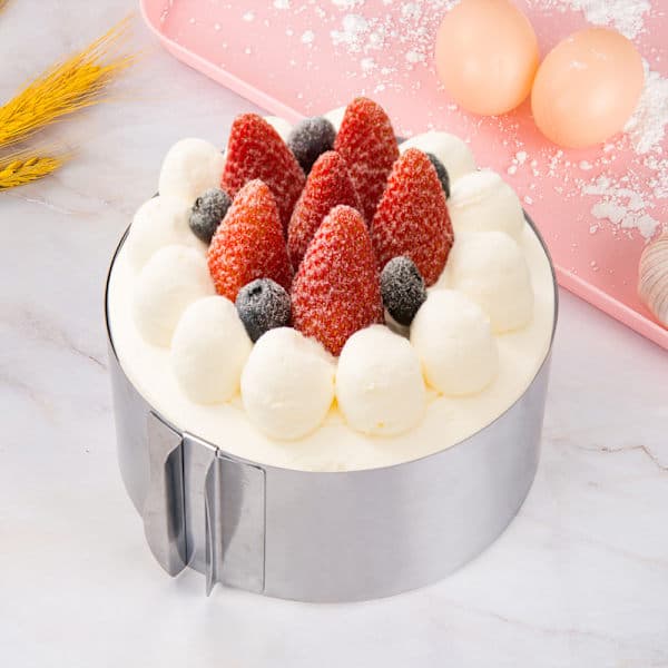 Justerbar kagering 20 cm høj - justerbar bagerings i rustfrit stål - høj bageform til ea