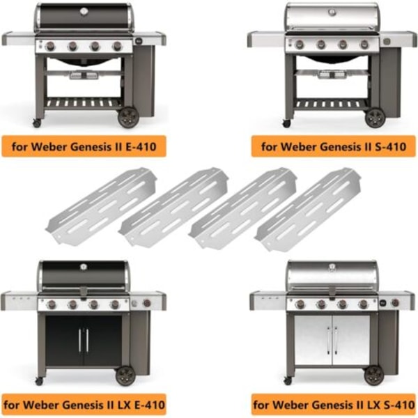 304 Varmeavleder for Weber Genesis II 410, 12,5\" Stekeplate for Weber GS4 Genesis II/LX 400-serien, Genesis II E410/S410, II E435/S435, II LX S40/E40,
