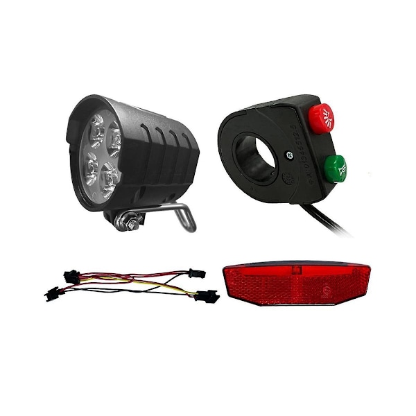 XJ-Ebike Switch Dk11 Med Qd168 Forlygte Dr001 Baglygte Advarselslys Blinklys Horn Ebike Tilbehør