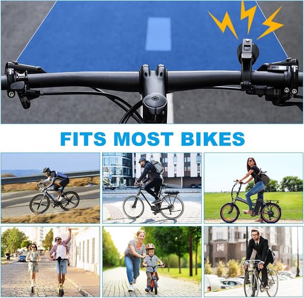 Cykelklocka, kopparlegering, högt 103 dB ljud, universell passform för 22,2–31,8 mm styren, vuxna och barn, silver