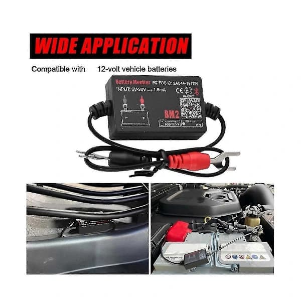 Bm2 Batteriovervåker Tester 12V Batteriovervåker Bluetooth 4.0 Bilbatterianalysator Lading Start Test Spenningstester