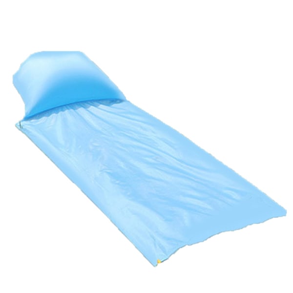 XJ-Piknikteppe for én person i lyseblått med oppblåsbar pute og vanntett oppbevaringsveske - 85x210cm / 33.5x82.7in