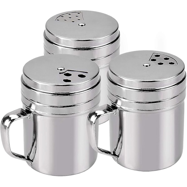 XJ-Kryddburk, lufttät kryddburk med roterande shaker på toppen, köksredskap (silver) (burkar med handtag) (tre storlekar)
