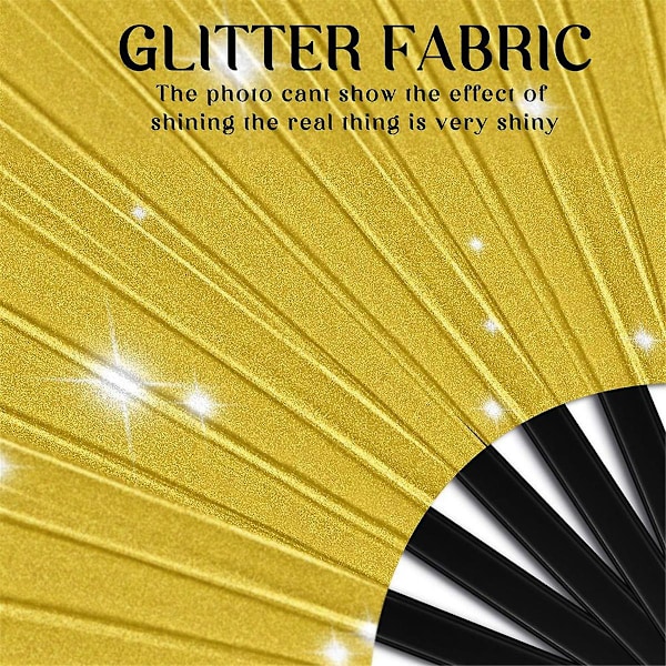 3 st Handfläkt Glitter Handfläkt Dekorativa Vikfläktar Handhållen Festivalfläkt Med Väska För Kvinnor Clu