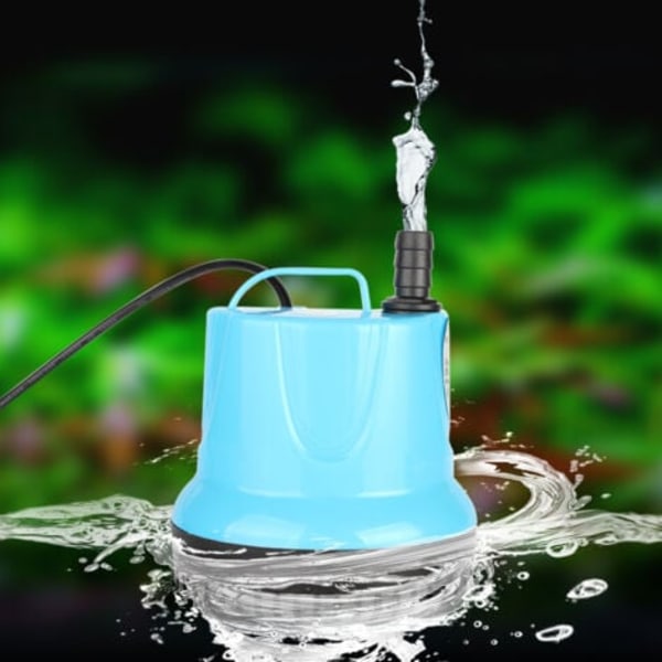 Mini nedsænkbar pumpe, ultra stille mini dam pumpe, kældervakuumpumpe til haver, akvarier, damme, springvand 15W + 1,5m 12mm vandrør