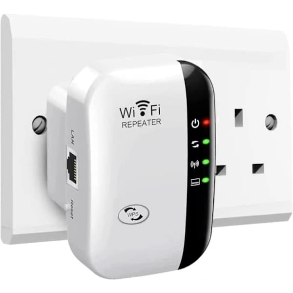 WiFi Räckviddsförlängare 2024 | Täcker 280 Kvm & 45 Enheter | Vit [JUN]