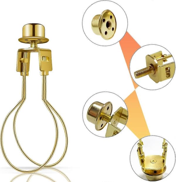Clip-on Lampshade Adapter, Lampshade Bulb Clip Adapter Includes Decorative Finial