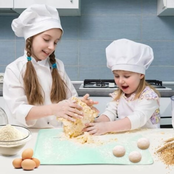 Ekstra Tyk Non-Stick Silikone Bagemåtte med Mål, Genanvendelig Fødevaregodkendt Silikone Bordplademåtte til Fremstilling af Småkager, Macarons, Brød (60cm(L)