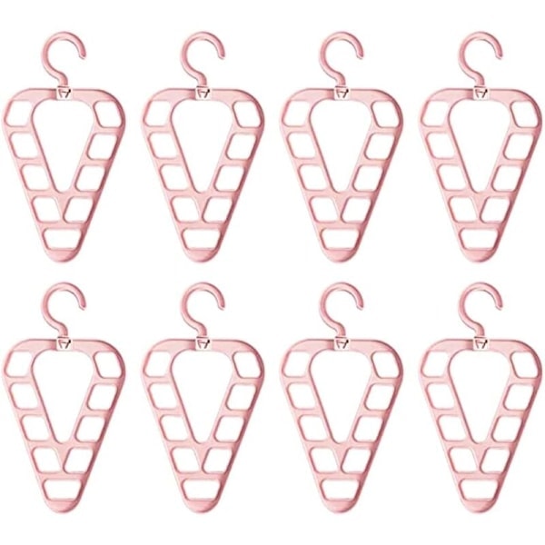 8-pack Multifunktionella Triangelhängare Roterbara Halkfria Klädhängare Lämpliga för Att Hänga Alla Typer av Kläder (Rosa)