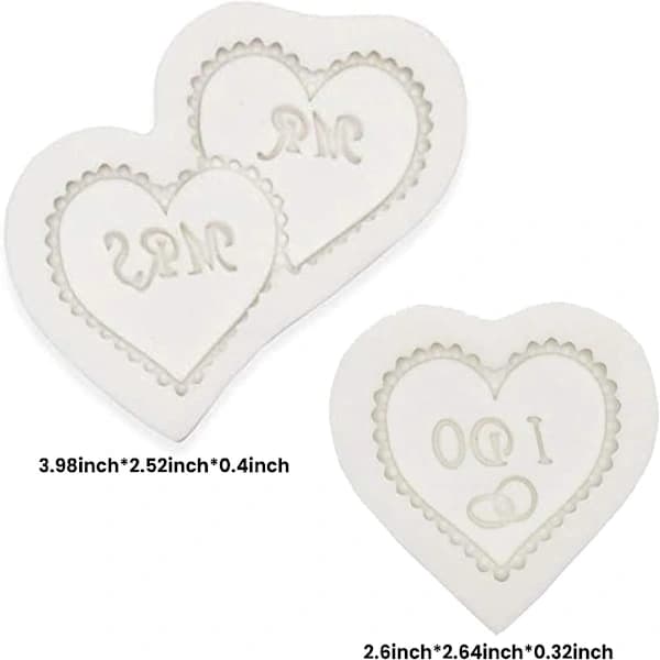 2 stk. Hjertefondantforme Støbeforme [XJ]