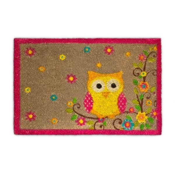 XJ-Dørmåtte kokosfiber med ugle 40x60 cm