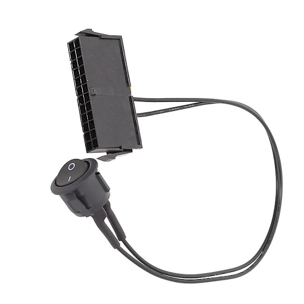 XJ-24 Pin Hun Atx Psu Strømforsyning Starter Tester Start Op Jumper On Off Switch Kabel 18awg 30cm