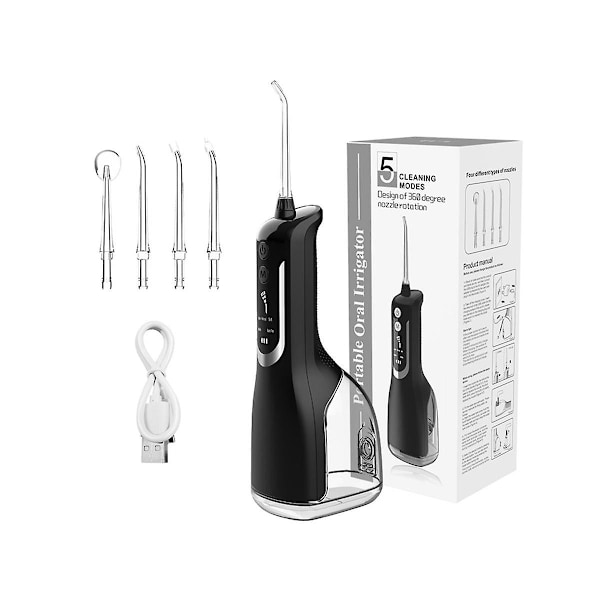 XJ-Oral Irrigator USB Uppladdningsbar Portabel Vattentrådsborste 330ml Vattentank Vattentät Tandrengörare
