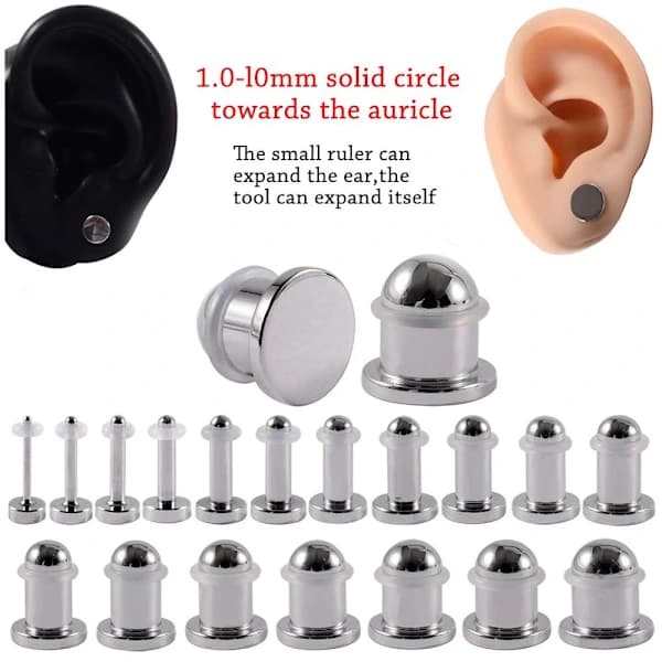4 stk. Ørepropper Øremåler Expander 2,4MM 2.4MM