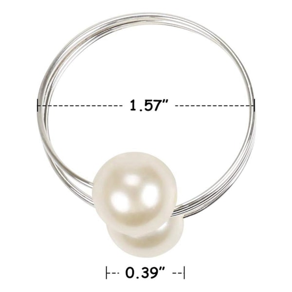 XJ-36 stk. Perle Serviettspenne Hoop Serviettringer Sirkel Serviett Holder For Bryllup Hotell Tilbehør Tab