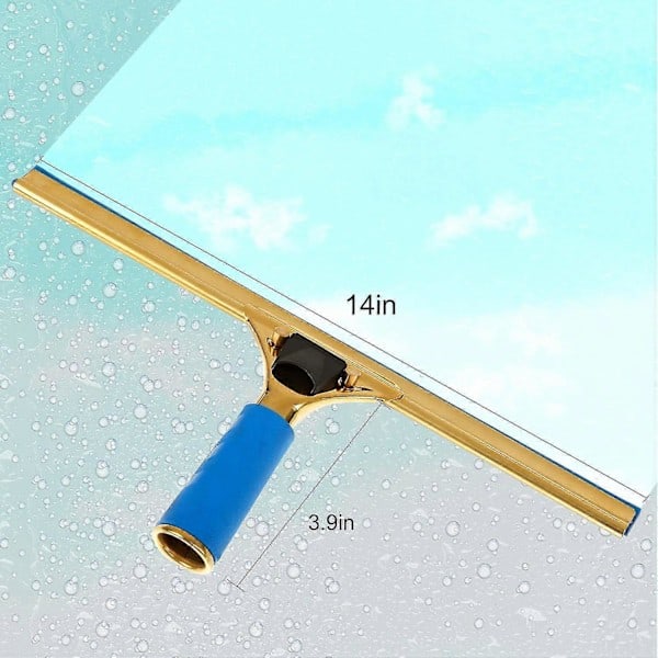 Professional Window Squeegee for Commercial Use, Window Cleaning Tool for Shower Doors, Windows and Car Glass, 1 pc - Gold